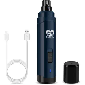 Dog Nail Grinder Upgraded - Professional 2-Speed Whisper-Quiet Electric Pet Nail Trimmer Painless Paws Grooming & Smoothing for Small Medium Large Dogs & Cats (Dark Blue)