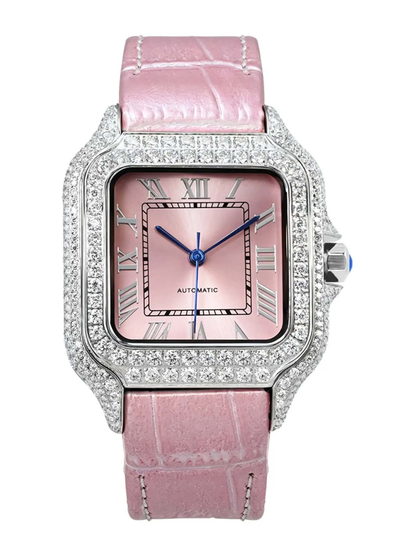 Morgan Diamond Watch Women Automatic Mechanical Movement, Stainless Steel Watch, Analog Watches, Elegant Fashion Ladies Wristwatch, Beautiful Timepiece for Daily Wear