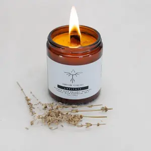 Lavitate Organic Beeswax Candle Artisanal with Lavender Essential Oil for Air Purification & Aromatherapy Decor