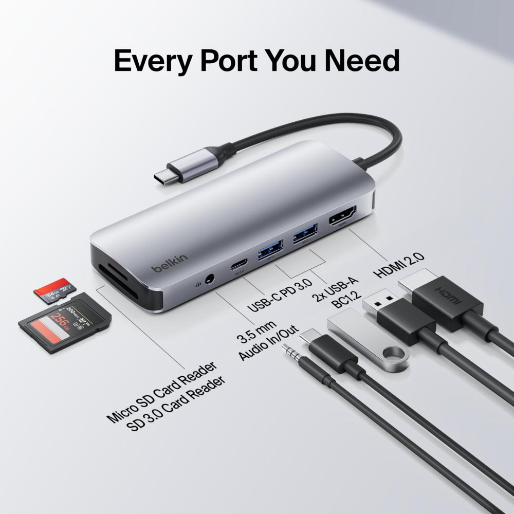 Belkin Connect New USB-C 7-in-1 Multiport Hub Adapter