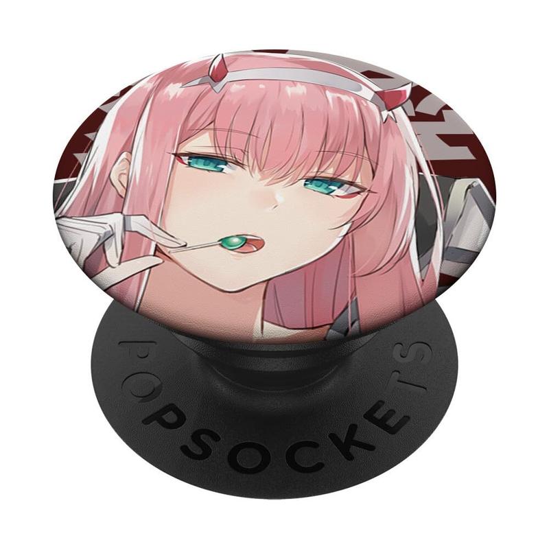 PopSockets Japanese Anime Cosplay 02 Girl Otaku PopGrip - Leather Plastic Wireless Phone Silicone Stick Waterproof SmartPhone Adhesive Backing Swappable Top