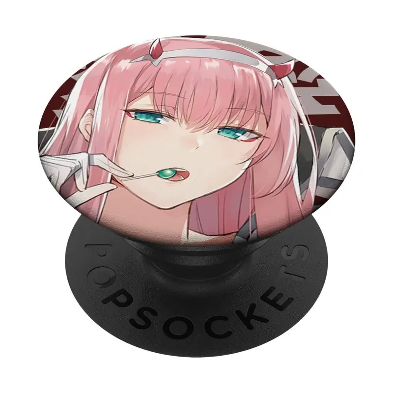 PopSockets Japanese Anime Cosplay 02 Girl Otaku PopGrip - Leather Plastic Wireless Phone Silicone Stick Waterproof SmartPhone Adhesive Backing Swappable Top