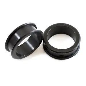 Soft Black Silicone Tunnels Plugs Ear Gauges Double Flared Flexible Ear Skin 28mm-42mm