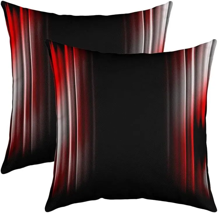 Feelyou 2-Pack 24x24 in Reversible Geometric Abstract Ombre Striped Pillow Covers - Pillow-Shaped, Striped, Modern, Multicolor Soft Decorative Cushion Cases for Home Decor, Pillow-Shaped Cushion Covers, Striped Cushion Covers
