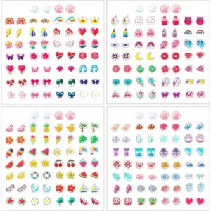 240 Piece Sticker Earrings Stick on Earring for 3D Glitter Gems Stickers Self-Adhesive Sticky Earrings