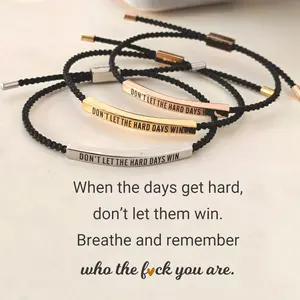 Personalized "Don't Let The Hard Days Win" Bracelet – Inspirational Gift for Her & Him, Motivational Jewelry, Birthday, Friendship & Christmas Gift