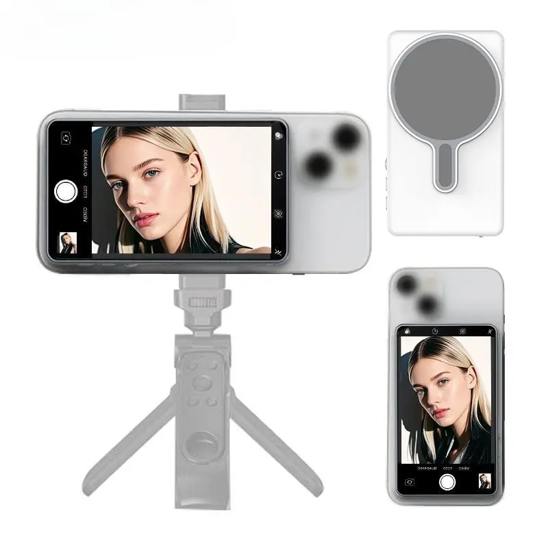 Mosty Magnetic Phone Vlog Selfie Monitor Screen, 1080P Wireless Recording, Using Phone Rear Camera for Selfie Vlog Live Stream TikTok, Compatible with
