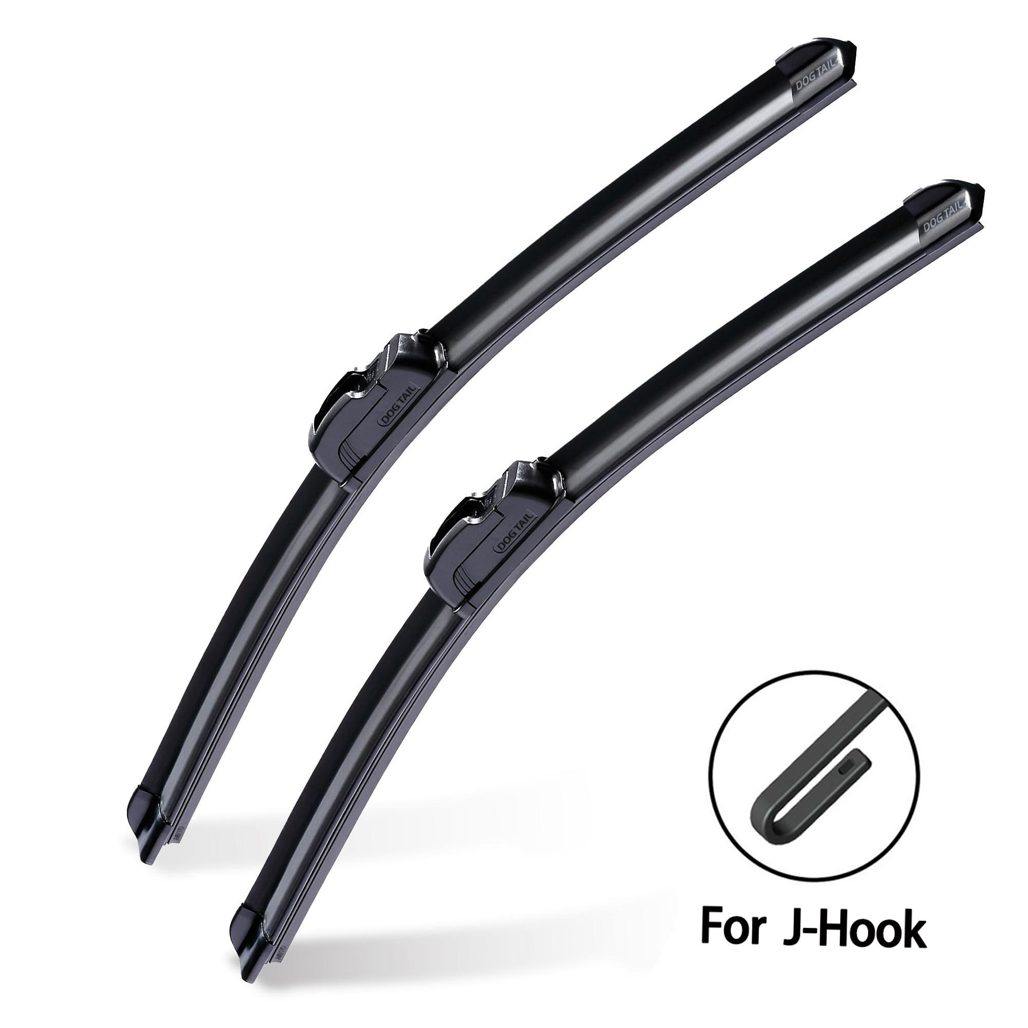DOG TAIL All-Season Wiper Blade for J-Hook Wiper Arm - Zero Noise Zero Streaks - OEM Quality Classic Auto Accessories Ca