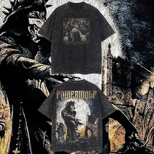 AUDIO WAVE RECORD - Powerwolf Blessed & Possessed Heavy Metal Graphic T‑Shirt, Rock Music Graphic Hoodie, Rock band tee, Mexico style menswear