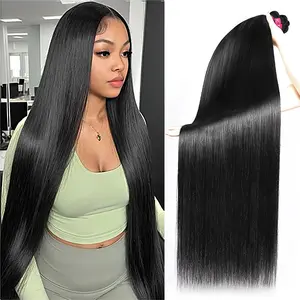 Onemore Long Straight Hair Bundles Body Wave Human Hair Weave Bundles Quick Weave Extensions 3/4PCS