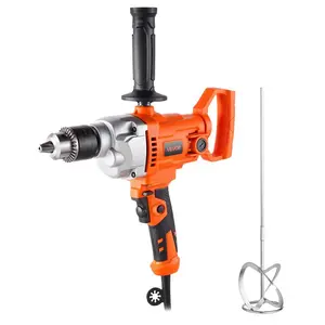 fathersdaygift VEVOR Drill Mixer, 1/2 inch Corded Electric Drill Mixer Set, 0-850RPM 5.4A Mixing Drills, Mixing Drills Machine with D-Handle for Drilling Blending, Handheld Cement Mixers for Fodder, Paint, Cement