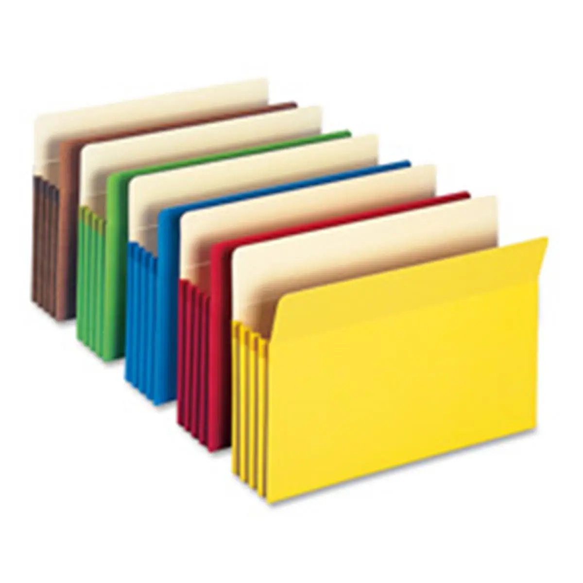 Smead SMD73892 Top-Tab File Pockets, 5-pk, 11.75 in. x 9.5 in., 3.5 in. Expansion, Assorted, Drop Front Panel, Durability, Tear-Resistant Tyvek, Holds 800 Sheets, Easy Access