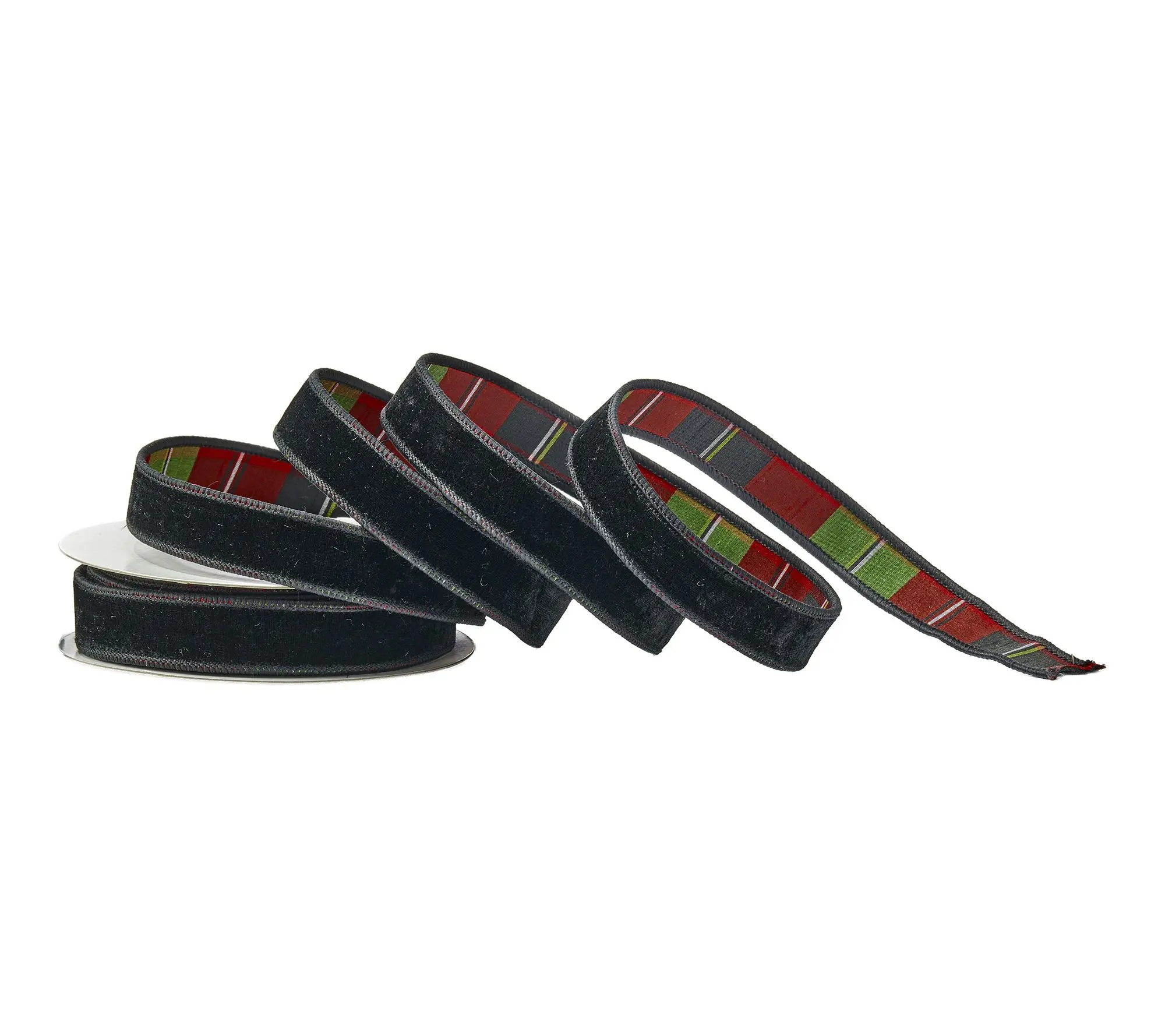 1"X10Y Velvet With Highlands Plaid Backed Ribbon by Valerie