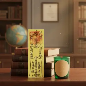 【Ultimate Academic & Career Success Combo】Five Elements Wood Scented Candle + Wen Chang Talisman｜Study & Career Breakthrough Set ✨