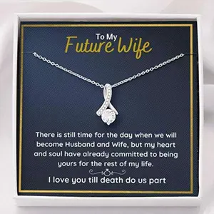 Girlfriend Necklace, Future Wife Necklace, Wife Necklace, To My Future Wife Œcommitted” Necklace Gift, Fiance Gift, romantic gift, engagement present, meaningful jewelry, LED gift box, anniversary surprise