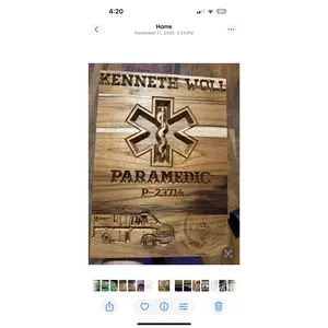 Paramedic, Firefighter, or police officer sign with name logo etc made on teakwood (Customizable)