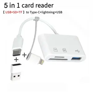 5-in-1 SD Card Reader  Type-C, USB Plug and Adapter for Camera, Dashcam, Photo Transfer-No App Needed