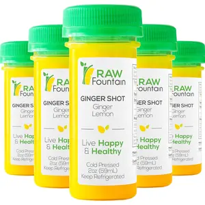 Ginger Shots, with Ginger & Lemon 2fl Oz, Vitamin C, Raw & Cold Pressed, Boosts Immunity, All Natural, No Artificial Flavors or Preservatives