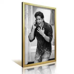 Funny Bathroom Wall Art Friends TV Show Comedy Print for Restroom Decor, Ross Geller Humorous Black White Wall Art Men Toilet Room