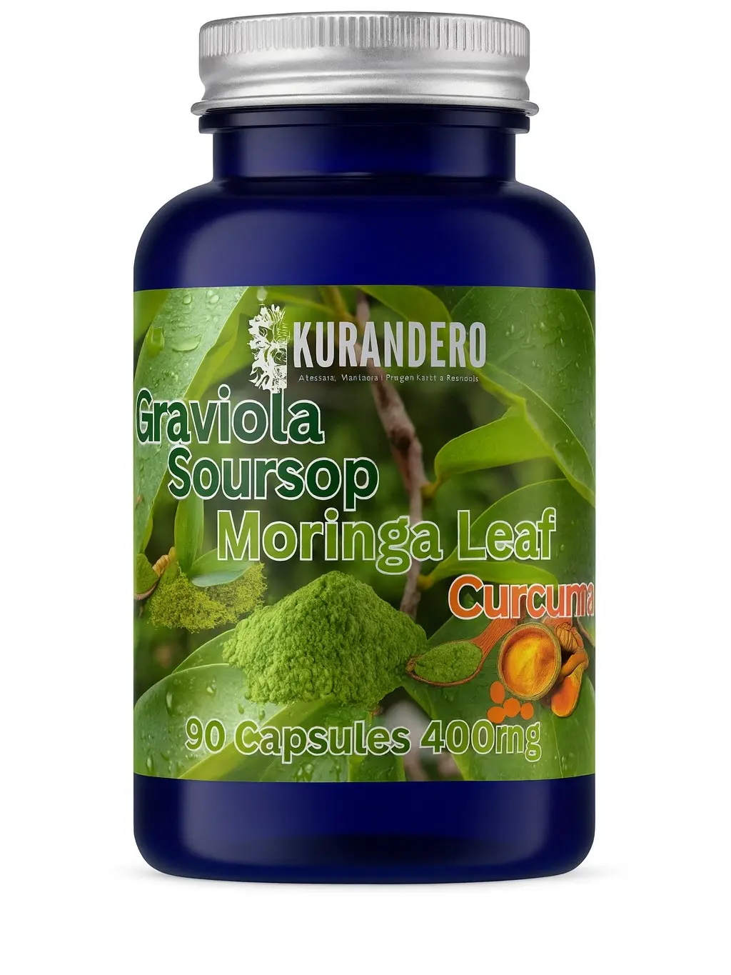 KURANDERO Soursop, Moringa & Curcuma Capsules – 90 Count | Natural Herbal Compound | Rich in Botanical Nutrients | Traditional Mexican Plant-Based Formula