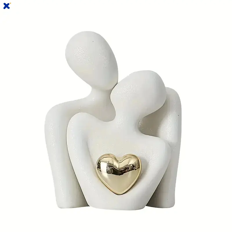 1 Piece Romantic Hugging Couple Figurine Ornament Bedroom Indoor Decor and Ideal Valentine Day Present