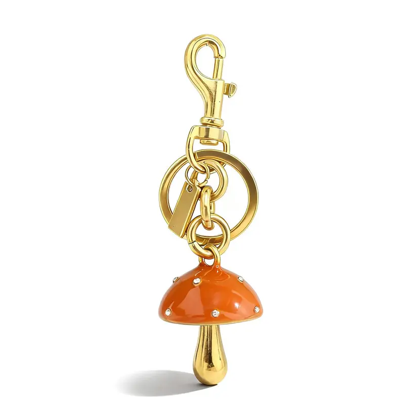 Mushroom Keychain Gold Bag Charms Purse Charms for Handbags Tote Bags Backpacks Aesthetic Accessories Gifts for Women, Trendy Bag Charms, Stylish Playful Charm