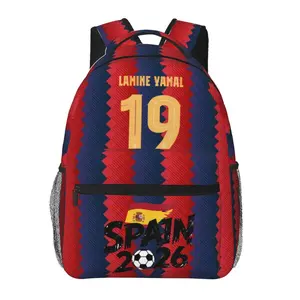 Trendy Soccer2026 Backpack Large Capacity 2026 World Football Commuter Bag for Outdoor Hiking Business, Cartoon Casual Spanish Players Laptop Daypack for Men Women & Gift Giving