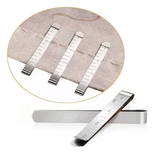 1/3/5pcs Stainless Steel Quilting Clips, 3-Inch Measuring Ruler, Basting Clips, Seam Binding Clips, Stainless Steel Rolled Hem Clips, Quilting Accessories, Pins And Markers, Suitable For Designers, Tailors, Quilting Sewing Crafts, Sewing Tools