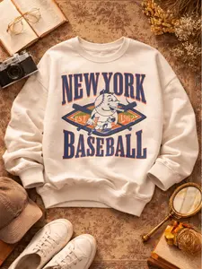 New York Baseball Sweatshirt, Vintage Washed Tee, Comfort Colors T-shirt, Game Day Oversized Hoodie 1962