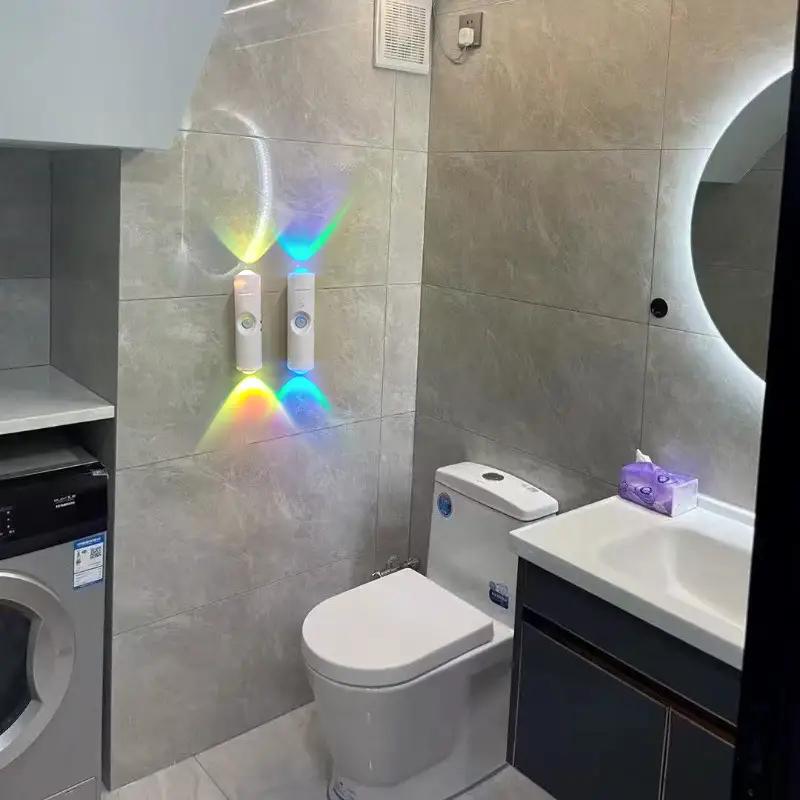 Smart LED Night Light with Motion Sensor, RGB Gradient Dimmable Wall Lamp, USB Rechargeable Indoor Ambient Lighting, Magnetic Step Lamp for Entryway,Wall Light for Bedroom Living Room Hallway Wireless USB-C