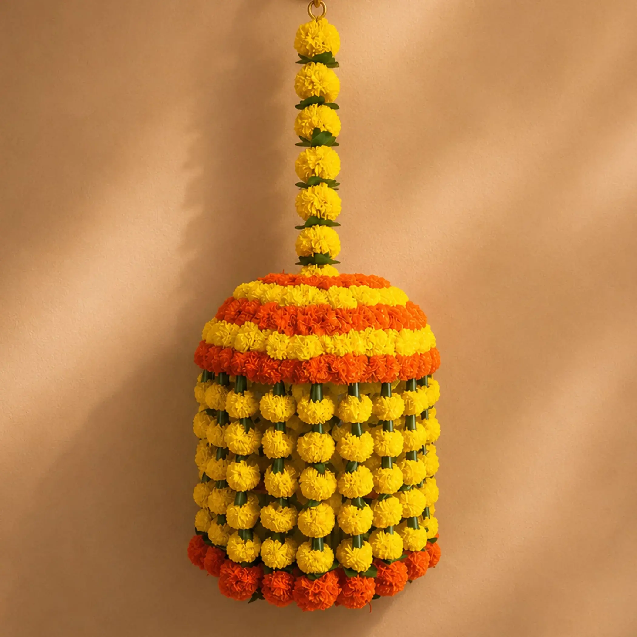 Vibrant Jumbo Marigold Flower Jhoomar | Traditional Indian Party Decor for Diwali, Weddings & More | Timeless Elegance | Cherished Gift