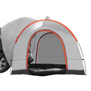 Double-Layer SUV/Van Tailgate Tent Attachment, 8'-8' Vehicle Compatible, PU2000mm Rainproof Camping Tent, 6-8 Persons Capacity, with Carry Bag