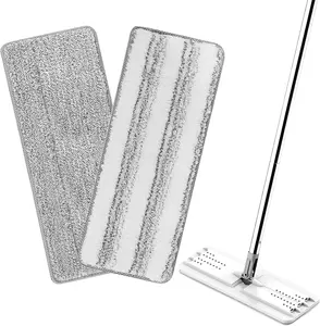 Mop Replacement Pads Compatible with JOYMOOP Flat Mop or Mop Bucket Set - Microfiber Flat Mop Pads for  13" X 4.9" Squeeze Flat Floor Mop - Washable Mop  Replacement (1+1 Pack)