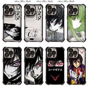 Cool Anime C.C Lelouch Code Geass Phone Cases For iPhone 17 Promax Air 16 15 14 Pro Max Plus 13 12 11 Transparent Electroplate TPU Shockproof Protective Cover Gifts For Birthday Valentine Christmas Thanksgiving Halloween