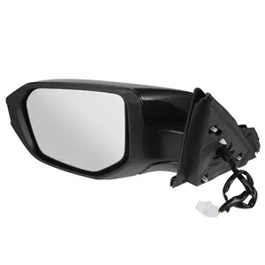 Door Mirror Assembly for Honda Civic 2016-2020 Power Glass Heated Manual Folding 5 Pins Black Paint to Match Replace No.76258TBAA21ZA