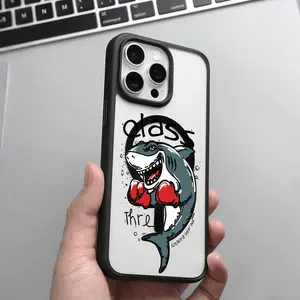 Shark Pattern Clear Magnetic Phone Case,Support MagSafe Silicone Bumper Protective Cover For iPhone X 11 12 13 14 15 16 Pro Max Plus Anti-Fall Durable