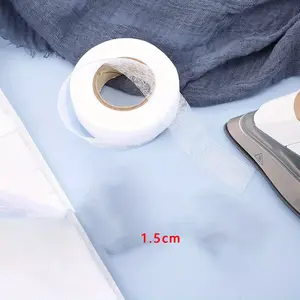 1 Rolls Fabric Fusing Tape Adhesive Hem Tape Iron On Tape Each 1.5cm(White/Black, 70 Yards)