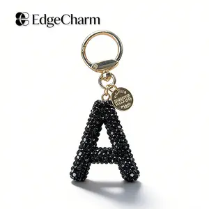 Creative Rhinestone Car Keychain, Aesthetic Bag Pendant Bag Charm, Fashionable Letter Key Ring, Elegant Bag Charm Accessory, Perfect Holiday  Accessory for Men & Women
