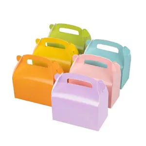 30-Pack Colorful Party Favor Boxes – Gable Treat Boxes with Handles for Birthday Parties, Rainbow Party Supplies, Goodie Gift Boxes for Kids & Events