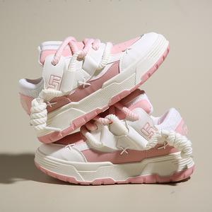Women's 2026 Colorblock Patchwork Bootlace Worm Lace Up Low Top Sneakers, Casual Comfortable Sports Shoes, Designer Casual Sneakers for Women for Daily Walking Fall.