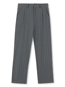 Men's 95% Premium Linen Pinstripe Pants, Ultra-Lightweight Breathable Striped Summer Trousers, Relaxed Fit Casual Dress Pants for Cruise & Vacation, Light Blue