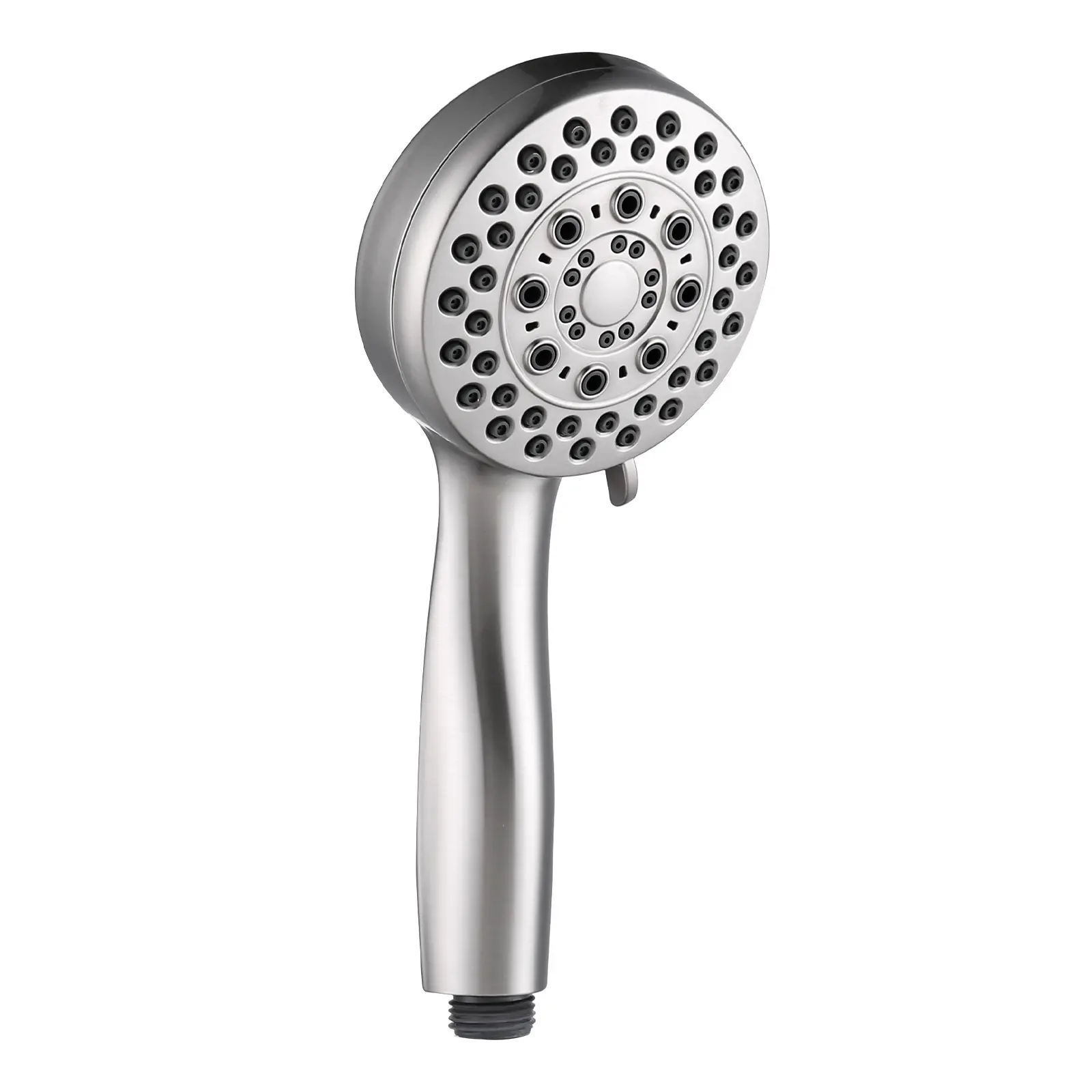 WOWOW Polished Chrome Wall-Mount High Pressure Handheld Shower Head - 1.75 GPM Anti-Rust Brass Fixture, 5 Spray Patterns, 59" Eco Water Save Anti-Clog Hose, Limescale-Resist Bathroom Accessory for Spot Rinsing