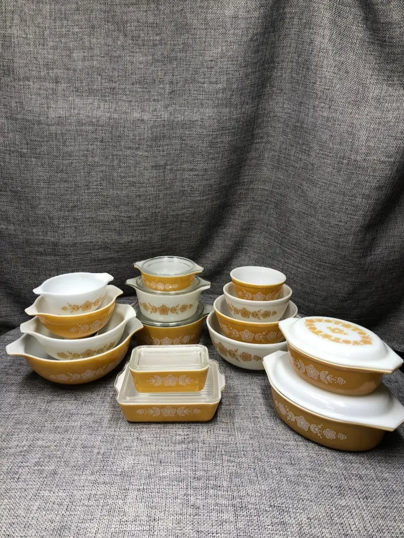 Pyrex Golden Butterfly Cinderella,mixers, Casserole, Fridges, Oval 043, 045