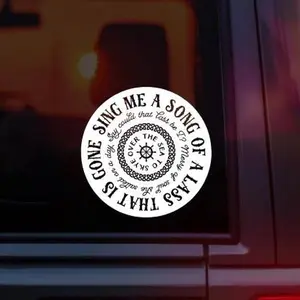 Outlander Skye Boat Song Lyrics Vinyl Car Decal – “Sing Me a Song of a Lass That Is Gone” Scottish Highlands Inspired Sticker for Car Window Laptop Tumbler – Jamie & Claire Fan Gift