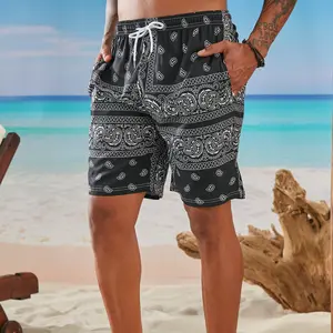 JUNBAOSS Men's Lightweight Printed Beach Shorts, Summer Beach Shorts, Hawaiian Holiday Printed Shorts Swimming Trunks Swimtrunks