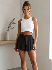 Women's High Waisted Tennis Skirts with Built-in Shorts Drawstring Athletic Golf Skorts Casual Flowy Activewear