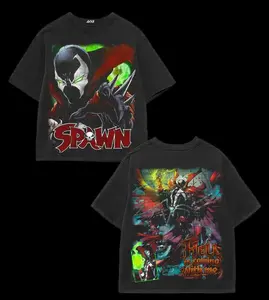 Spawn Double Printed Oversize Lightweight Tee TV Show Graphic Top Cotton Gift T-Shirt For Comic Lover, Gift T-Shirt For Movie Lover
