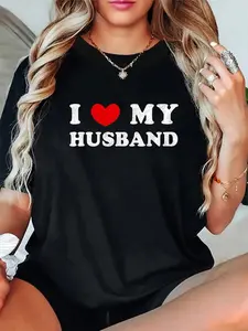 100% Cotton I Love My Husband, I Heart My Husband T-Shirt