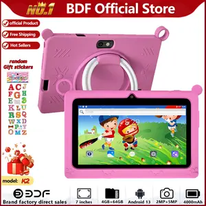 7-Inch Touchscreen Tablet, 4GB RAM+64GB ROM, Android 13, 4-Core 1.3ghz, 1280x800 IPS, 4000mah Battery, Parental Control, Educational Games, Android Learning Tablet, Plastic, Protection