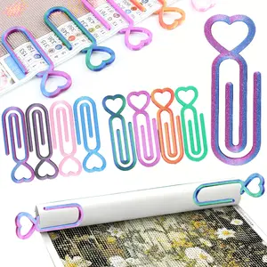 Heart Pattern Diamond Painting Cloth Clips, Multi-Color Options, High Quality DIY Craft Supplies, Multifunctional Office Storage Organizer, Stationery